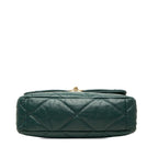 Chanel CC Logo Chanel 19 Dixneuf Quilted Chain Shoulder Bag Dark Green Gold — view 3