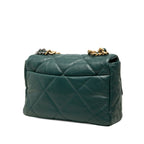 Chanel CC Logo Chanel 19 Dixneuf Quilted Chain Shoulder Bag Dark Green Gold — view 2