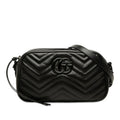 Gucci GG Marmont Crossbody Chain Shoulder Bag Black Leather