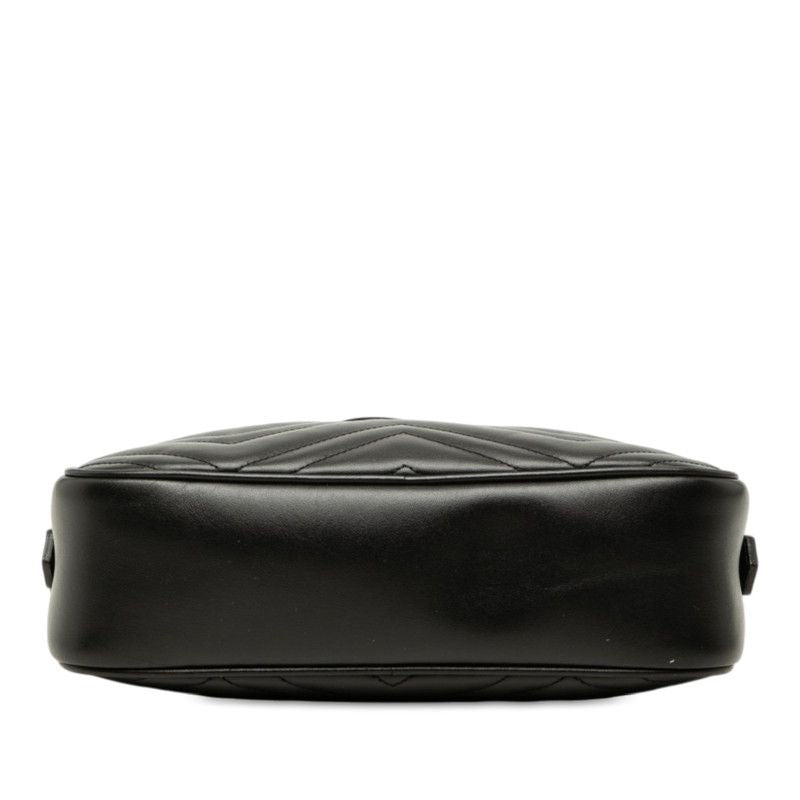Gucci GG Marmont Crossbody Chain Shoulder Bag Black Leather — view 3