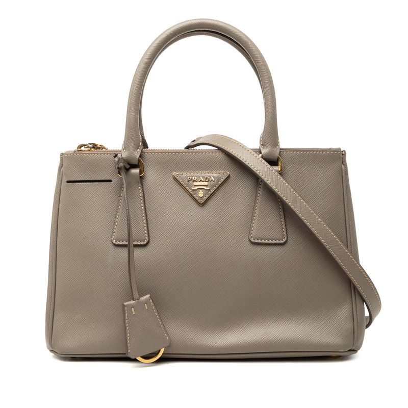 Prada Galleria 2-Way Shoulder Bag Beige Saffiano Leather