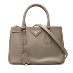 Prada Galleria 2-Way Shoulder Bag Beige Saffiano Leather
