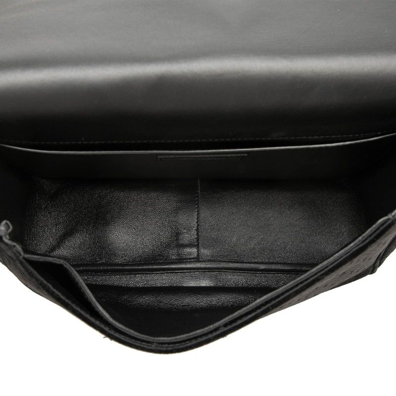 Saint Laurent YSL Logo Crossbody Shoulder Bag Black Velour Leather — view 4
