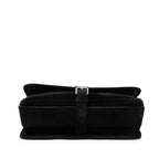 Saint Laurent YSL Logo Crossbody Shoulder Bag Black Velour Leather — view 3