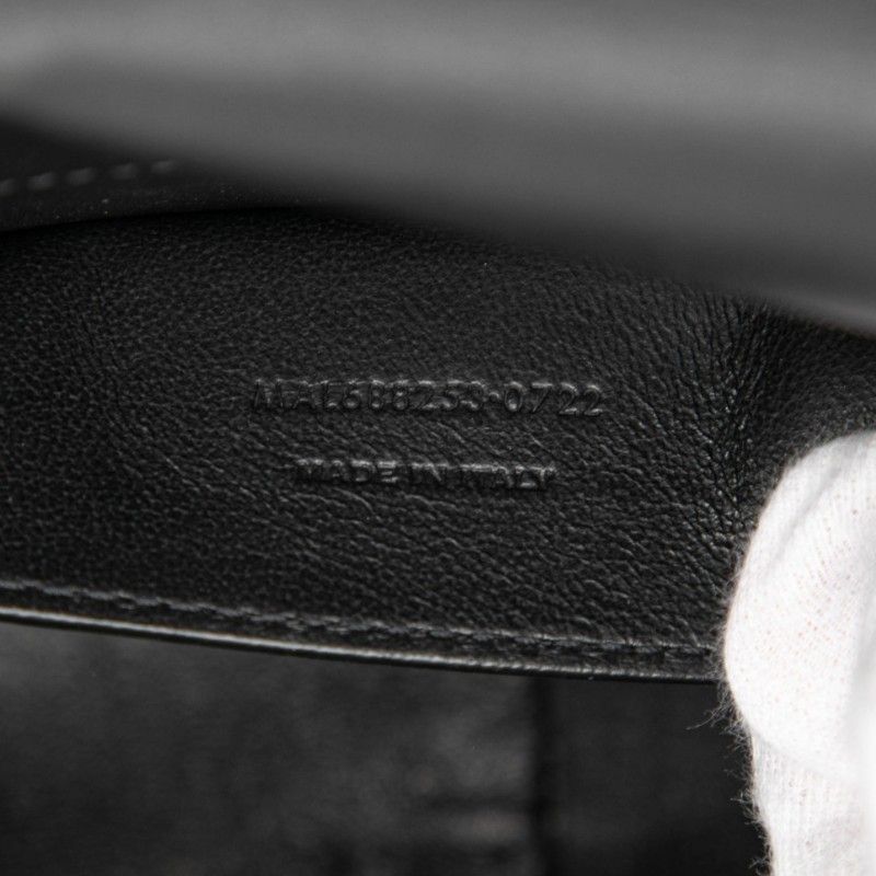 Saint Laurent YSL Logo Crossbody Shoulder Bag Black Velour Leather — view 6