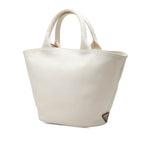 Prada Canapa Tote Shoulder Bag White Canvas — view 2