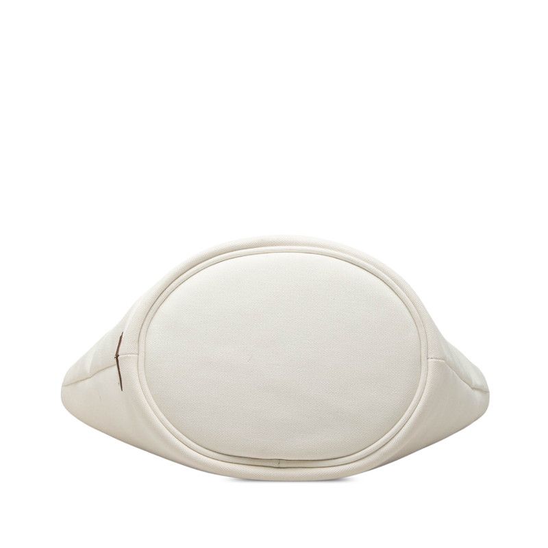 Prada Canapa Tote Shoulder Bag White Canvas — view 3