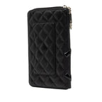 Chanel Cambon Line CC Logo Zip Around Wallet Black Silver Calfskin Patent — view 2
