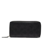 Louis Vuitton Monogram Mahina Zippy Wallet Zip Around Noir Black Leather