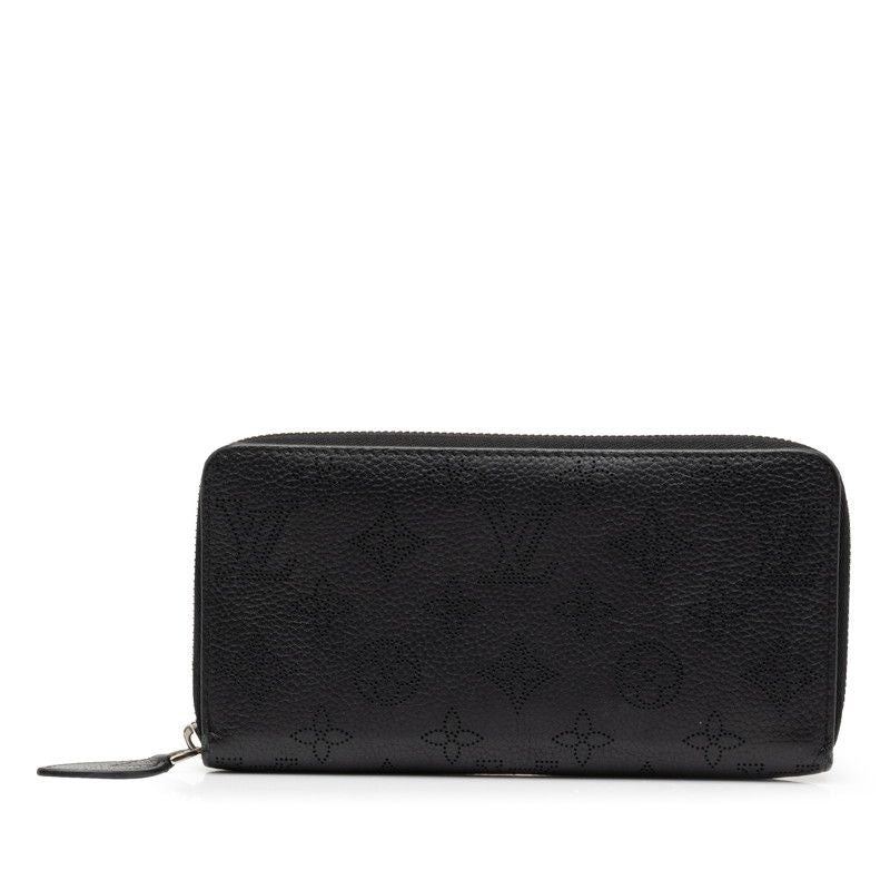 Louis Vuitton Monogram Mahina Zippy Wallet Zip Around Noir Black Leather