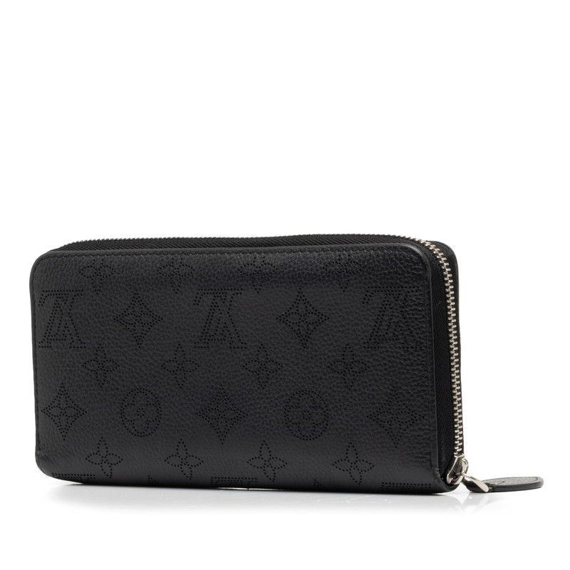 Louis Vuitton Monogram Mahina Zippy Wallet Zip Around Noir Black Leather — view 2