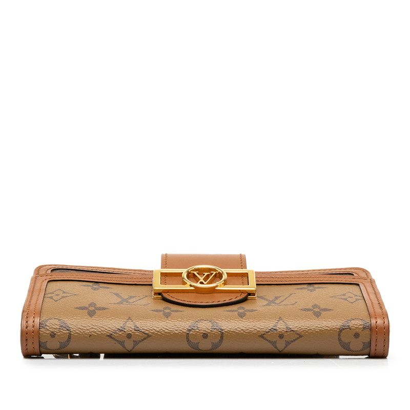 Louis Vuitton Monogram Reverse Zippy Dauphine L-shaped Zipper Wallet Brown — view 3
