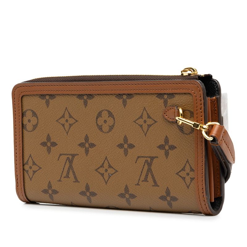 Louis Vuitton Monogram Reverse Zippy Dauphine L-shaped Zipper Wallet Brown — view 2