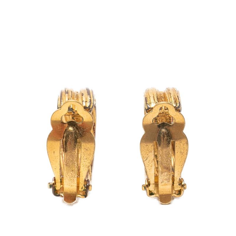 Chanel CC Logo Vintage Hoop Earrings 93P Gold Plated — view 2