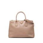 Prada Saffiano Galleria 2-Way Shoulder Bag Pink Beige Leather