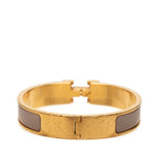 Hermes Clic H PM Bracelet Bangle Gold Greige Plated Enamel — view 3