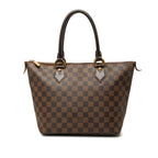 Louis Vuitton Damier Saleya PM Tote Bag Brown Leather