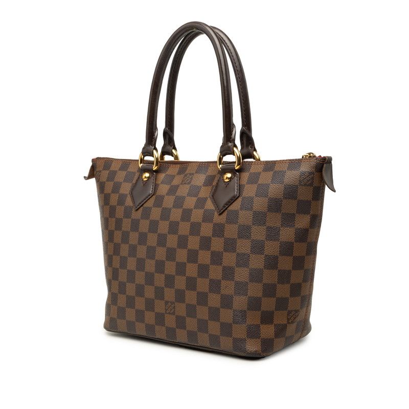Louis Vuitton Damier Saleya PM Tote Bag Brown Leather — view 2