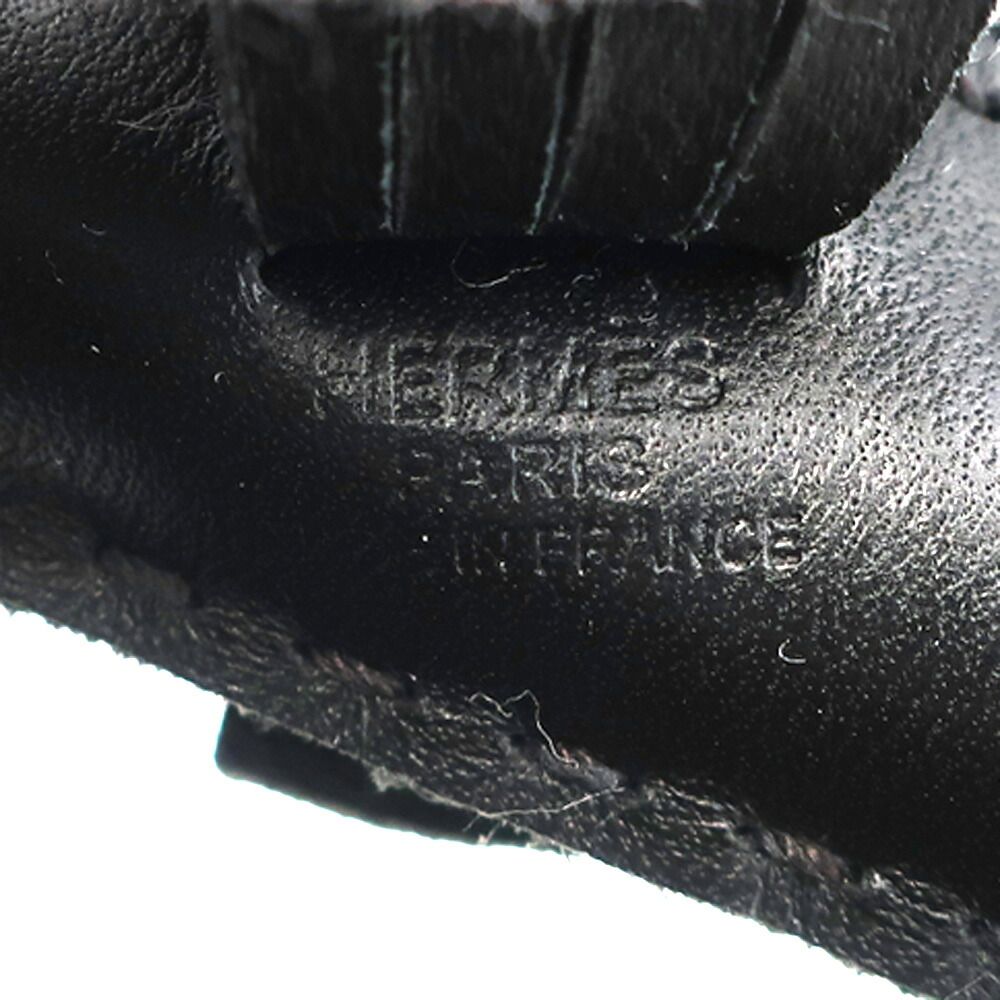 Hermes Ipo Seahorse Charm Agneau Milo Noir Black Keychain — view 5