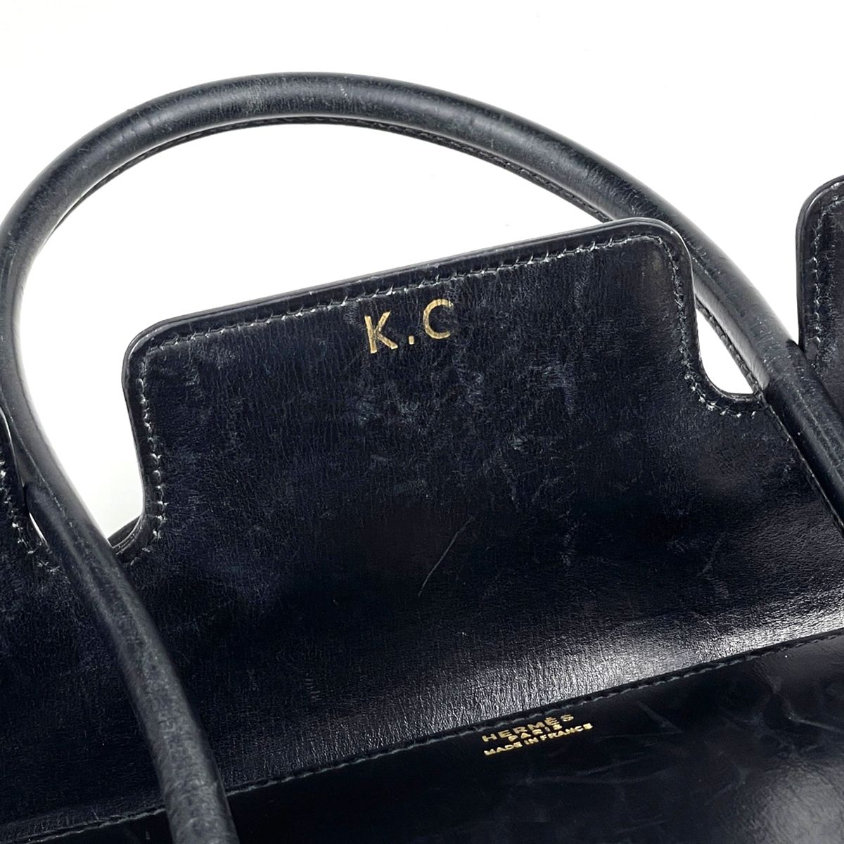 Hermes Handbag Drug 27 Box Calf Black — view 8