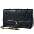 Chanel Shoulder Bag CC Logo Quilted Leather Black