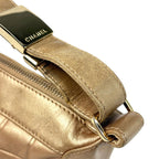 Chanel Shoulder Bag CC Logo Choco Bar Leather Gold — view 7