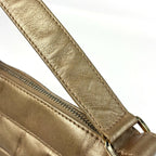 Chanel Shoulder Bag CC Logo Choco Bar Leather Gold — view 6
