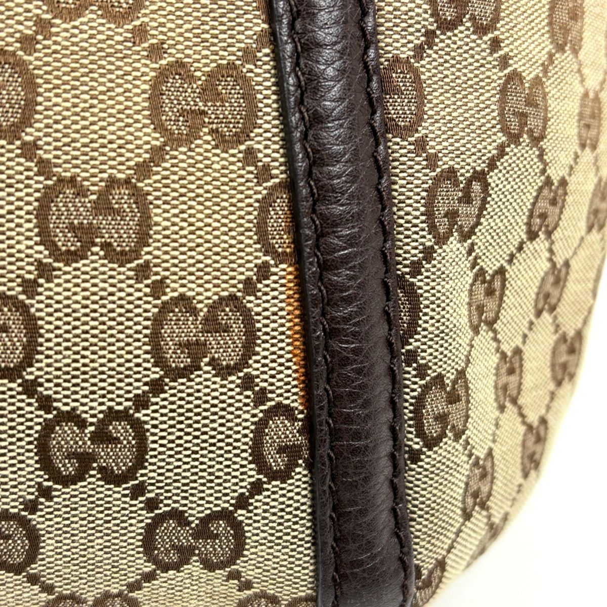 Gucci Shoulder Bag GG Pattern Bamboo Canvas Brown — view 4