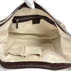 Gucci Shoulder Bag GG Pattern Bamboo Canvas Brown — view 8