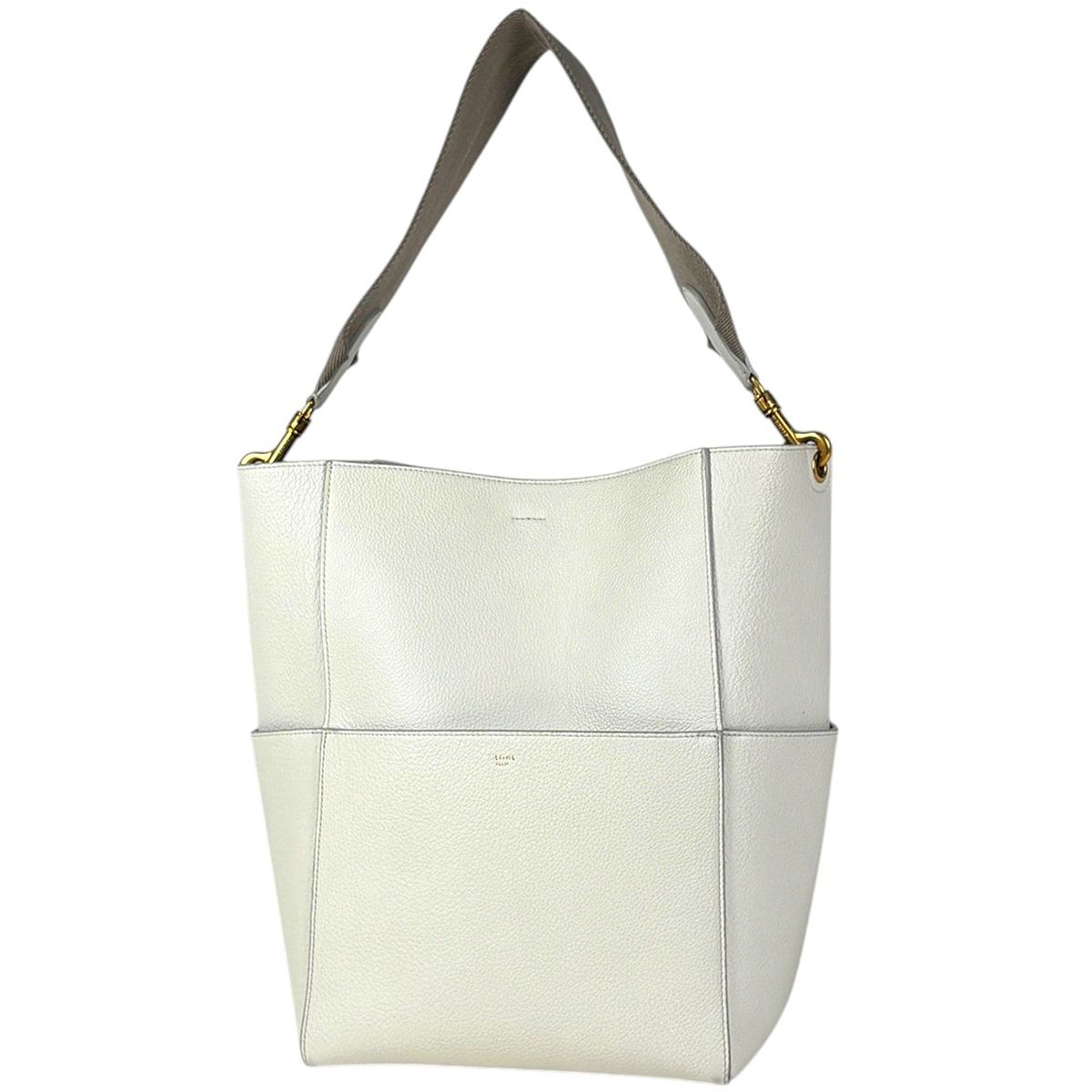 Celine Shoulder Bag Leather White