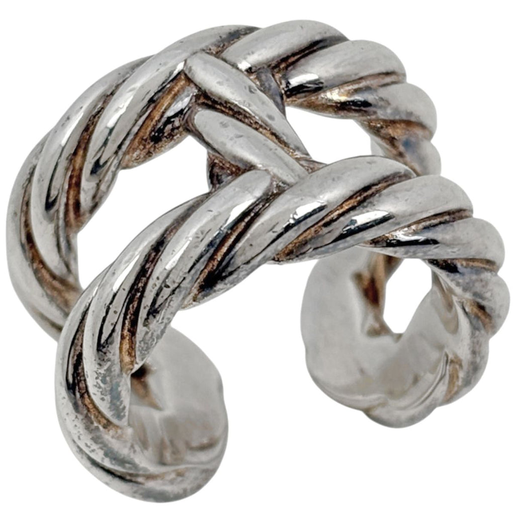 Hermes Parade Twist Ring 925 Sterling Silver