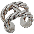 Hermes Parade Twist Ring 925 Sterling Silver