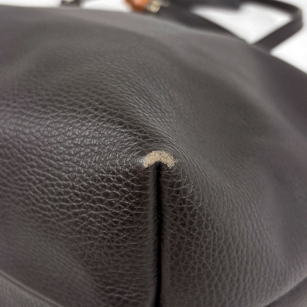 Gucci Tote Bag Bamboo Fringe Tassel Leather Brown — view 3