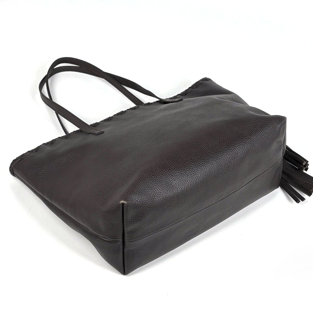 Gucci Tote Bag Bamboo Fringe Tassel Leather Brown — view 2