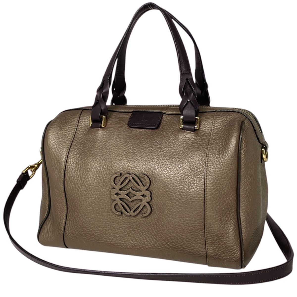 Loewe Handbag Fusta 25 2-Way Leather Brown