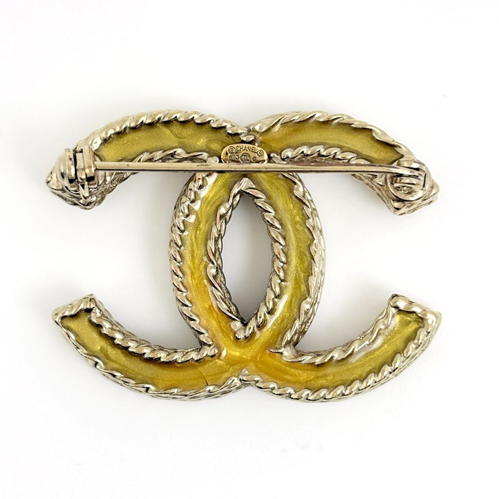 Chanel Brooch CC Logo Rhinestone Gold — view 2