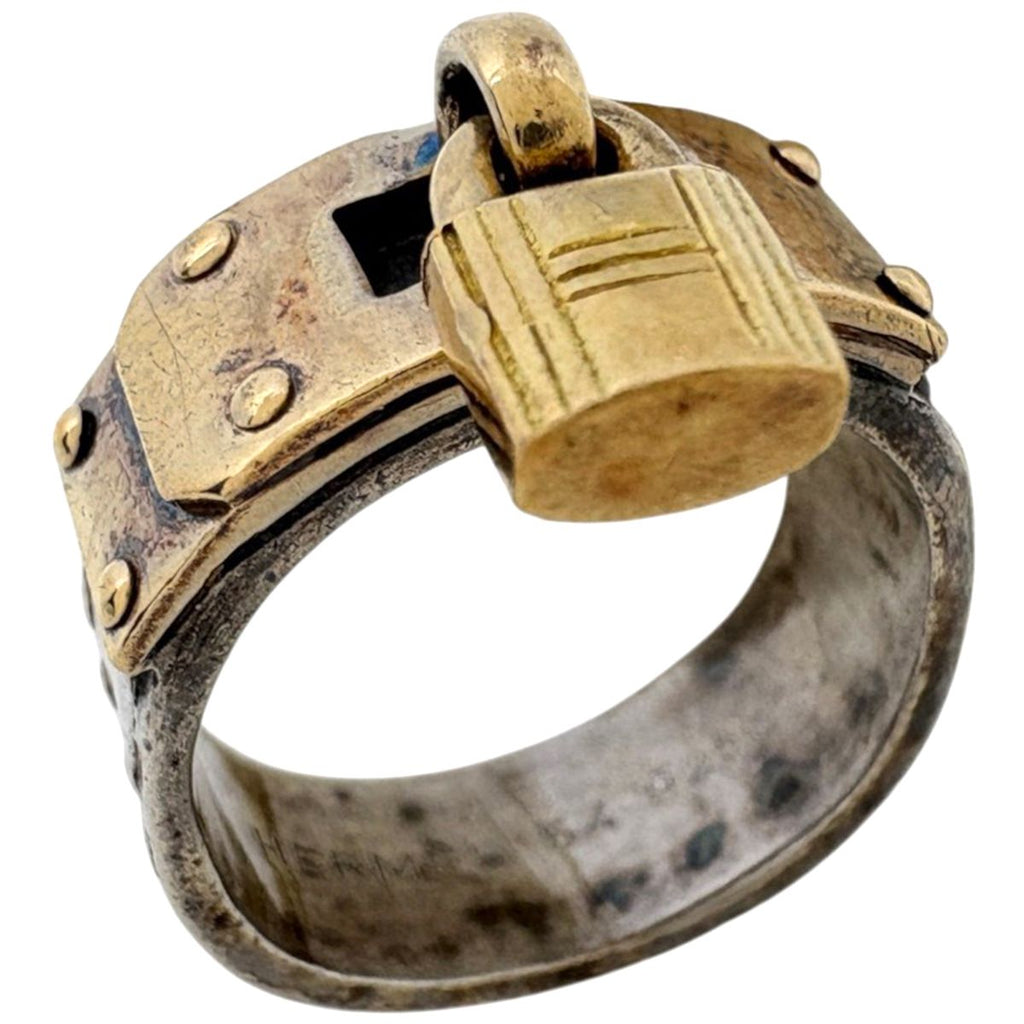 Hermes Ring 925 Sterling Silver Gold