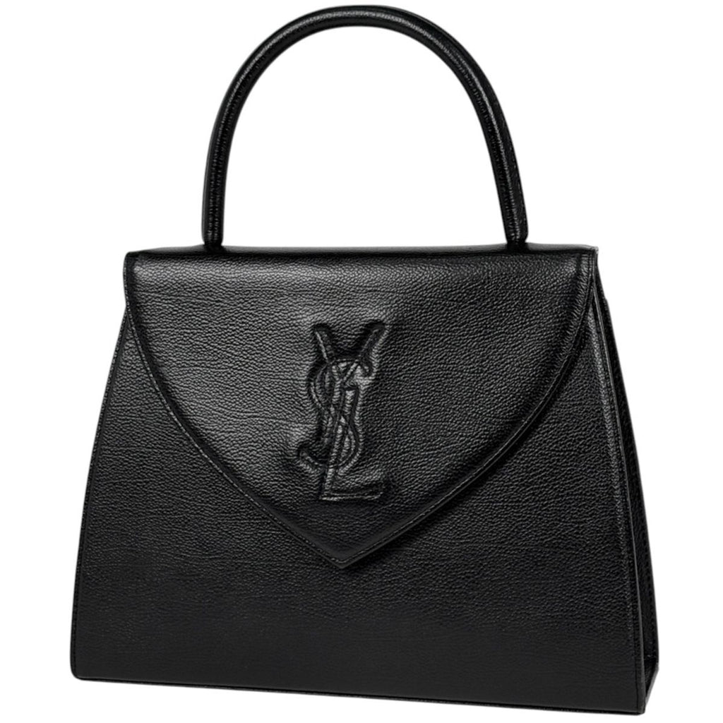 Saint Laurent Handbag Logo Leather Black