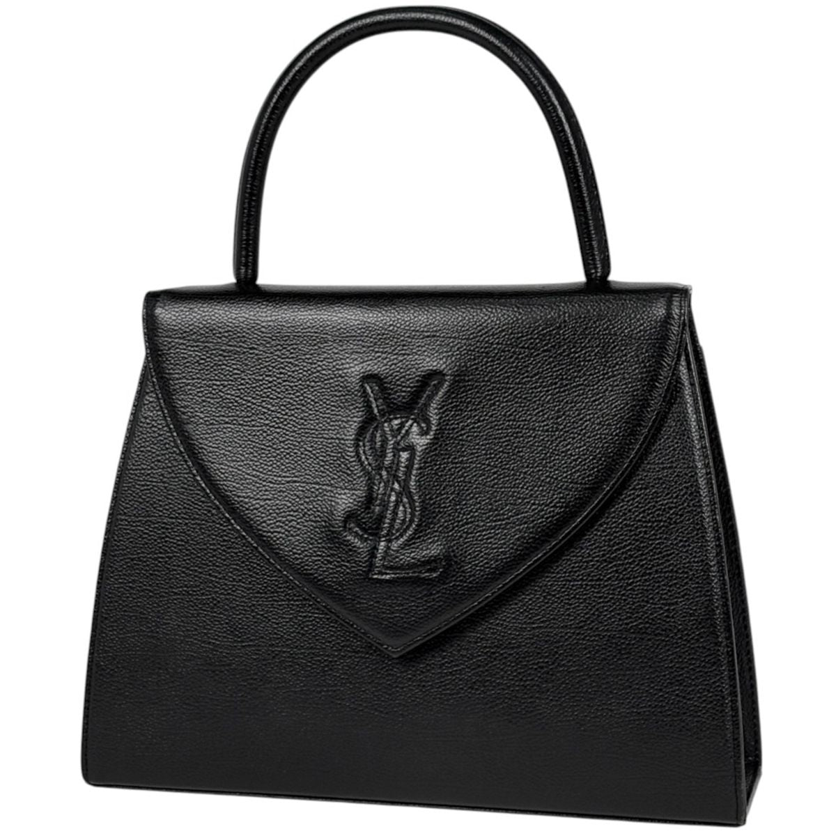 Saint Laurent Handbag Logo Leather Black