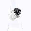 Chanel Camellia Ring Onyx Chalcedony Melee Diamond Flower Motif