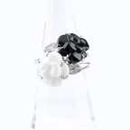 Chanel Camellia Ring Onyx Chalcedony Melee Diamond Flower Motif