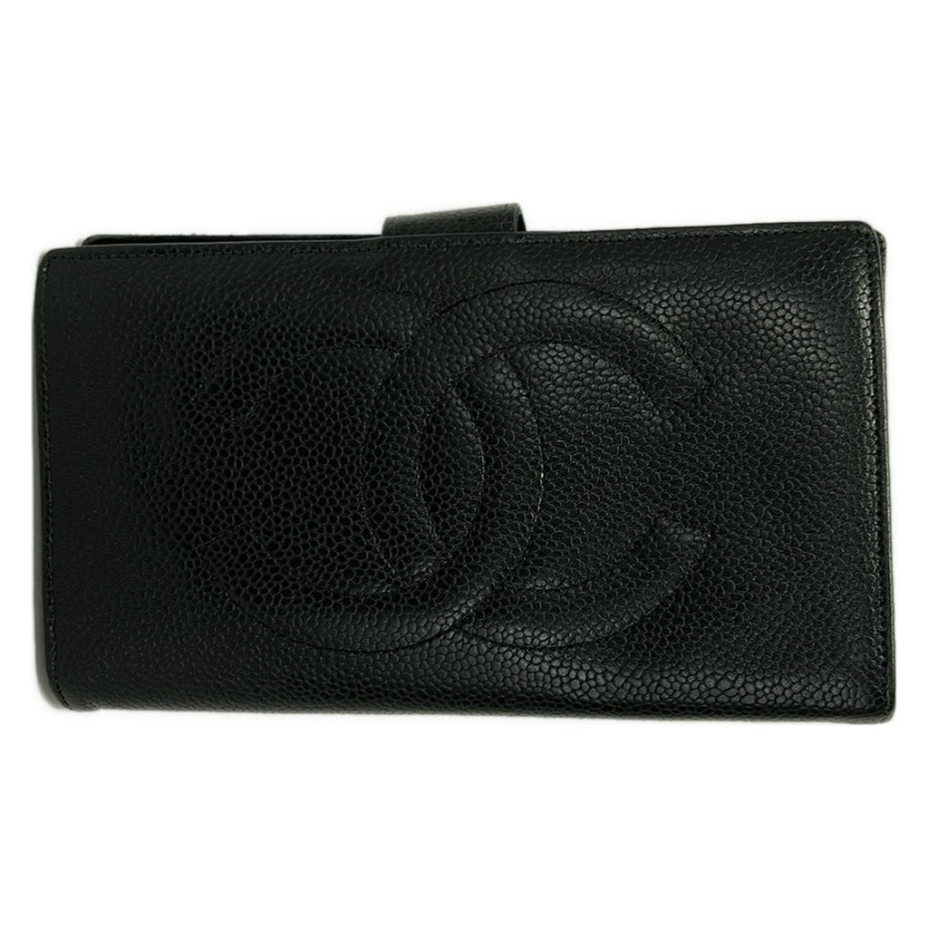 Chanel Wallet Black CC Logo Gold Kiss Lock — view 2