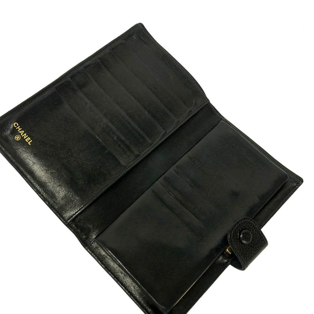 Chanel Wallet Black CC Logo Gold Kiss Lock — view 3