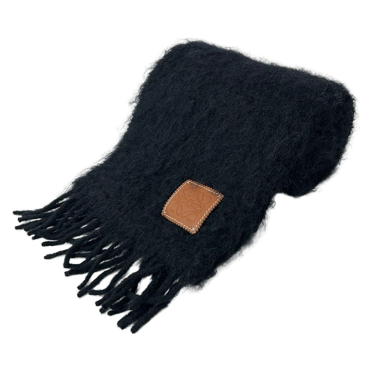 Loewe Shawl Black Wool Scarf