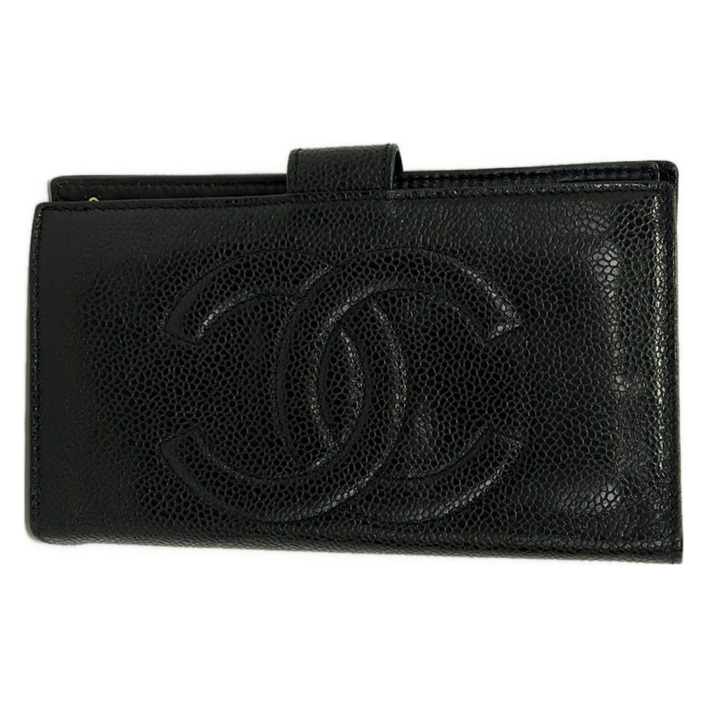 Chanel Wallet Black CC Logo Gold Kiss Lock — view 2