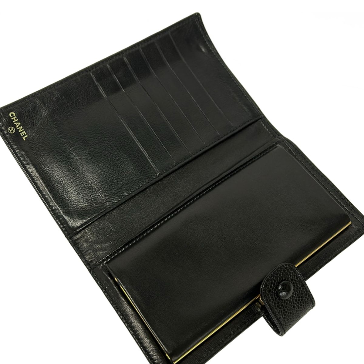 Chanel Wallet Black CC Logo Gold Kiss Lock — view 3