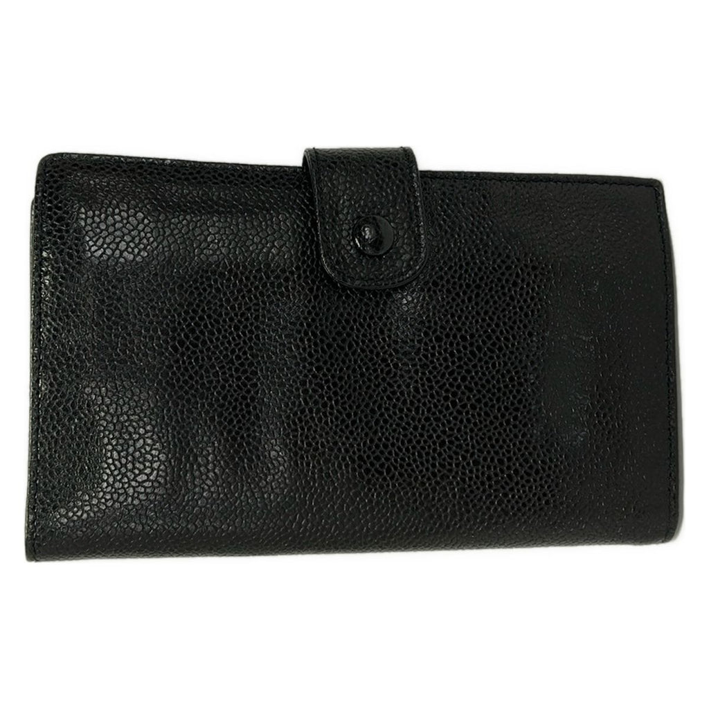 Chanel Wallet Black CC Logo Gold Kiss Lock