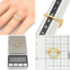 Dior 30 Montaigne Ring S Gold Silver Tone Metal Bicolor CD Signature — view 5