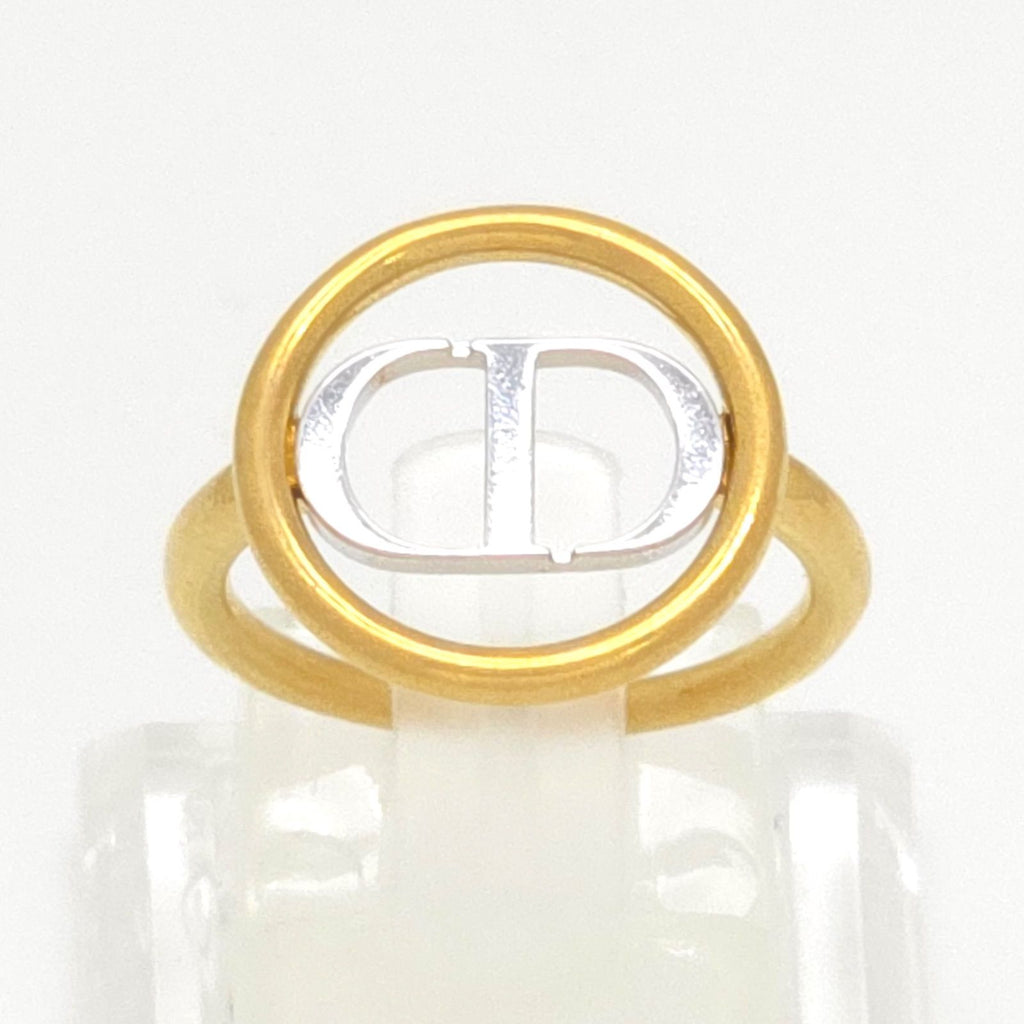 Dior 30 Montaigne Ring S Gold Silver Tone Metal Bicolor CD Signature — view 6