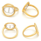 Dior 30 Montaigne Ring S Gold Silver Tone Metal Bicolor CD Signature — view 3